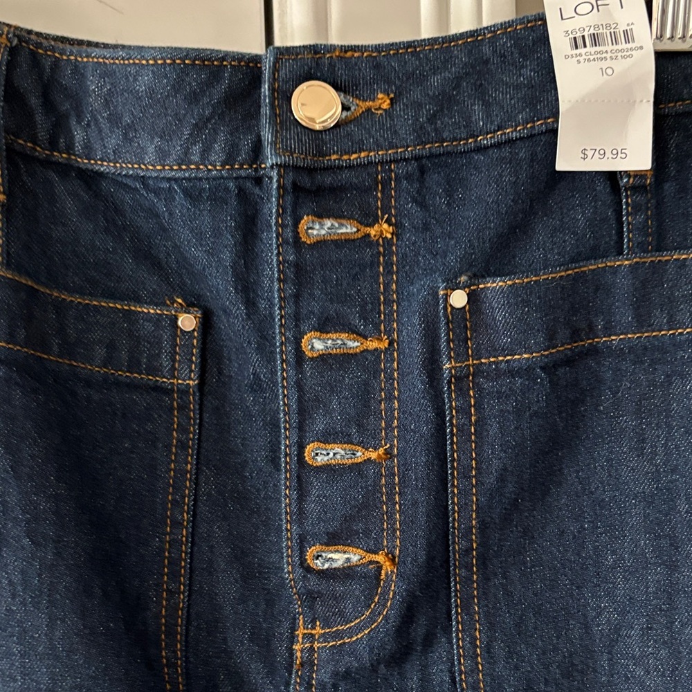 LOFT Dark Blue Denim Skirt - Picture 4 of 5